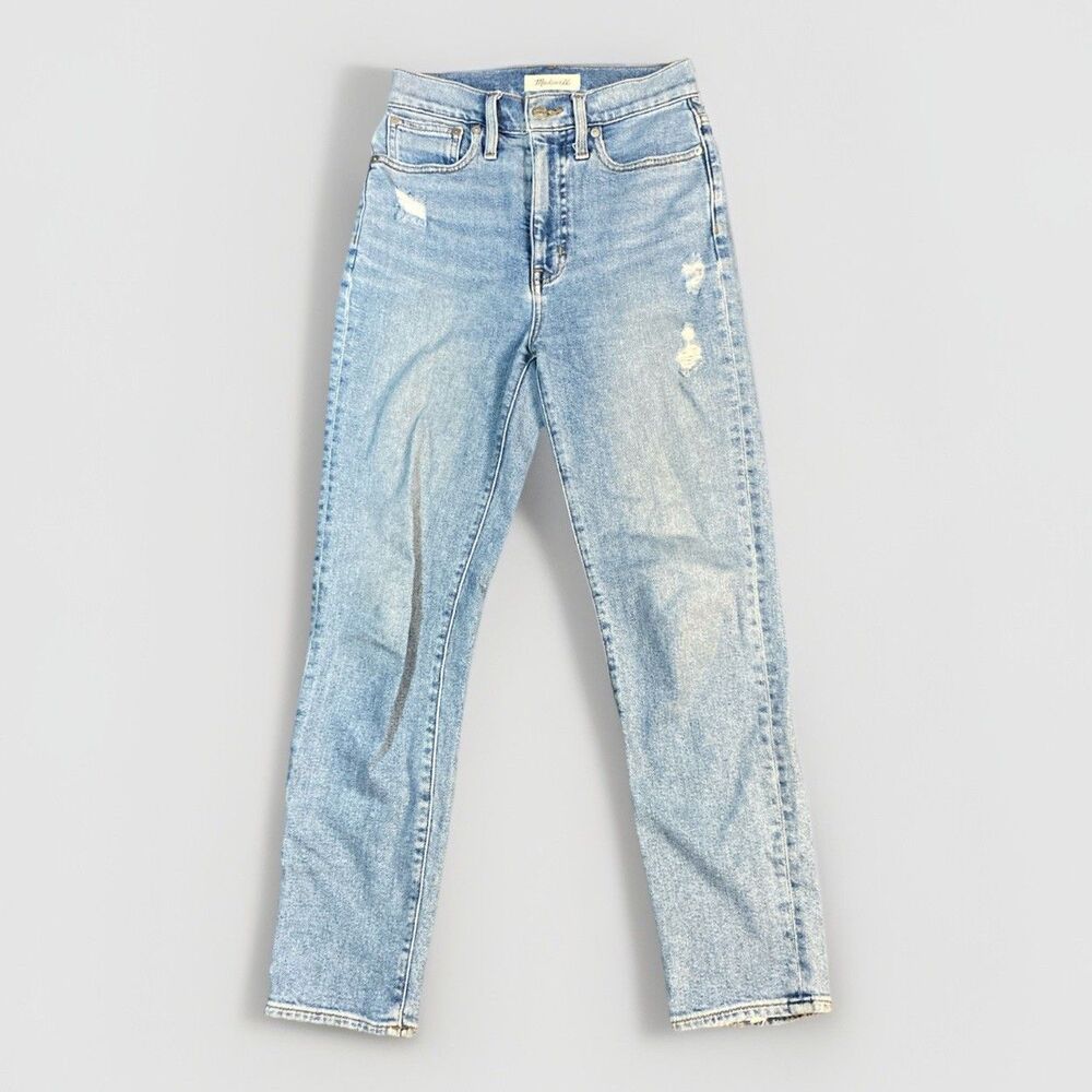 Madewell Jeans Size 24 “The Mom jean” Distressed Light Denim Jeans